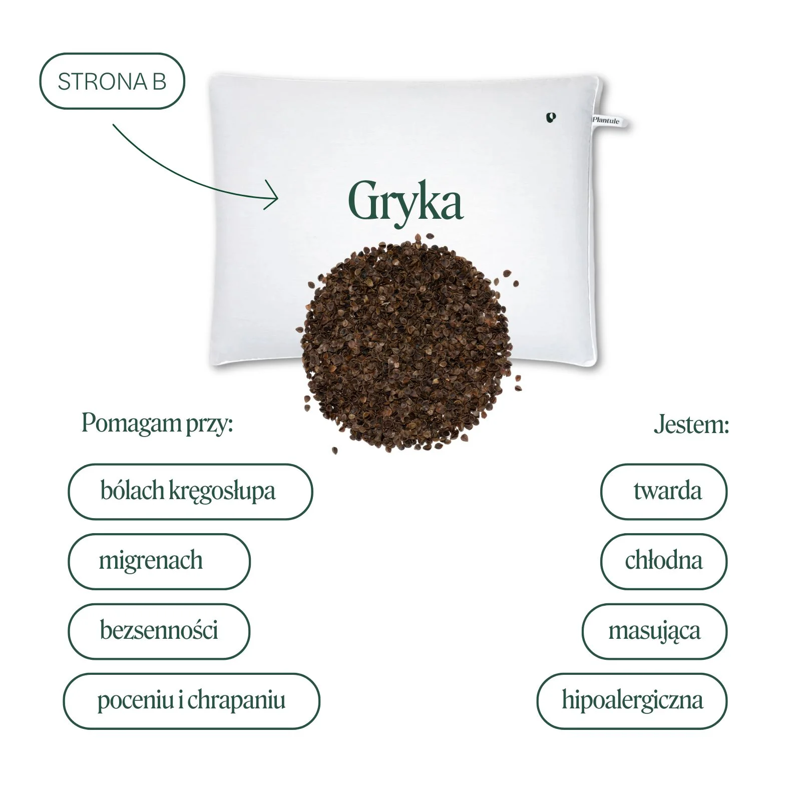 Poduszka dwustronna z łuską gryki i orkiszu MD - Plantule - obrazek 3