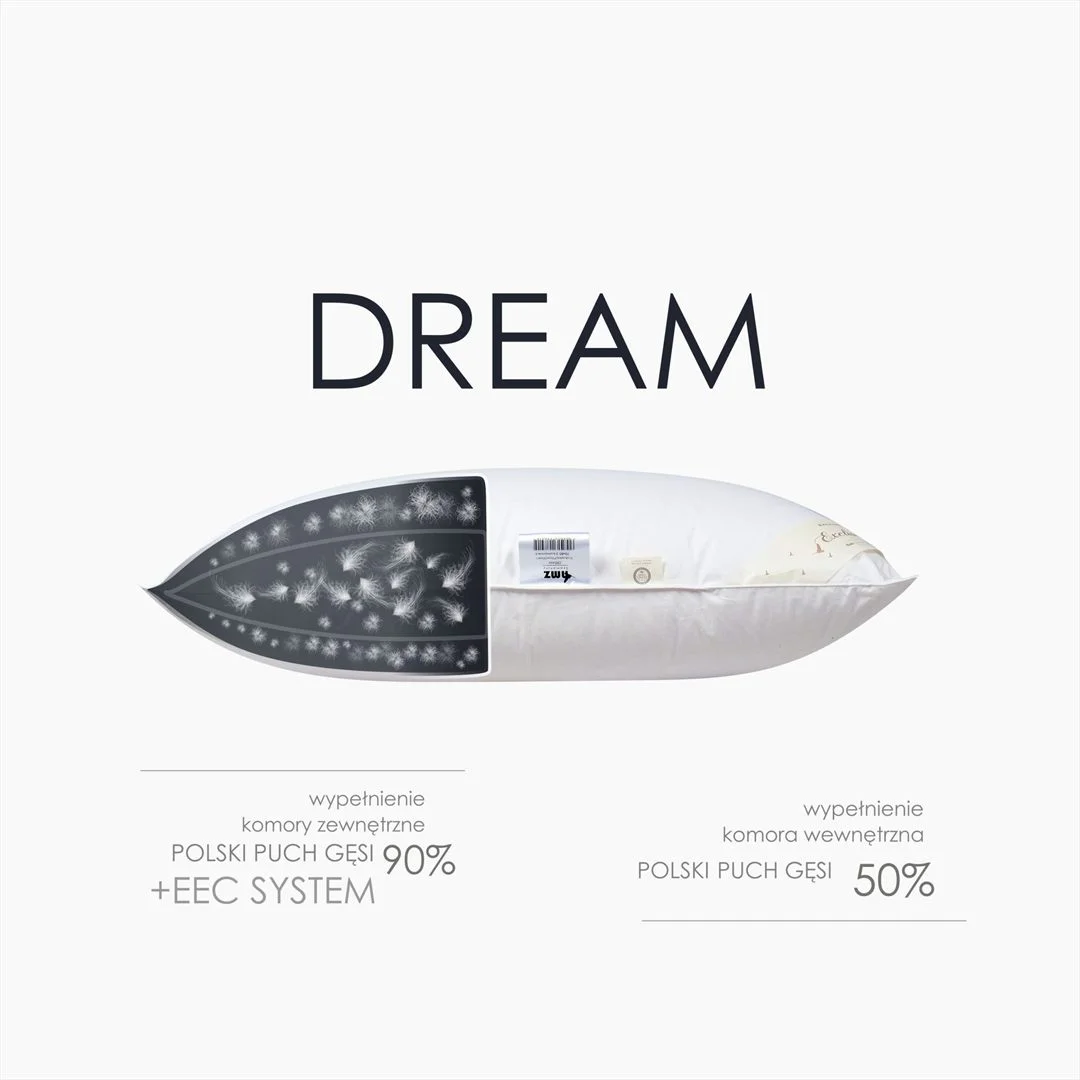DREAM poduszka trzykomorowa puch 90% - obrazek 2